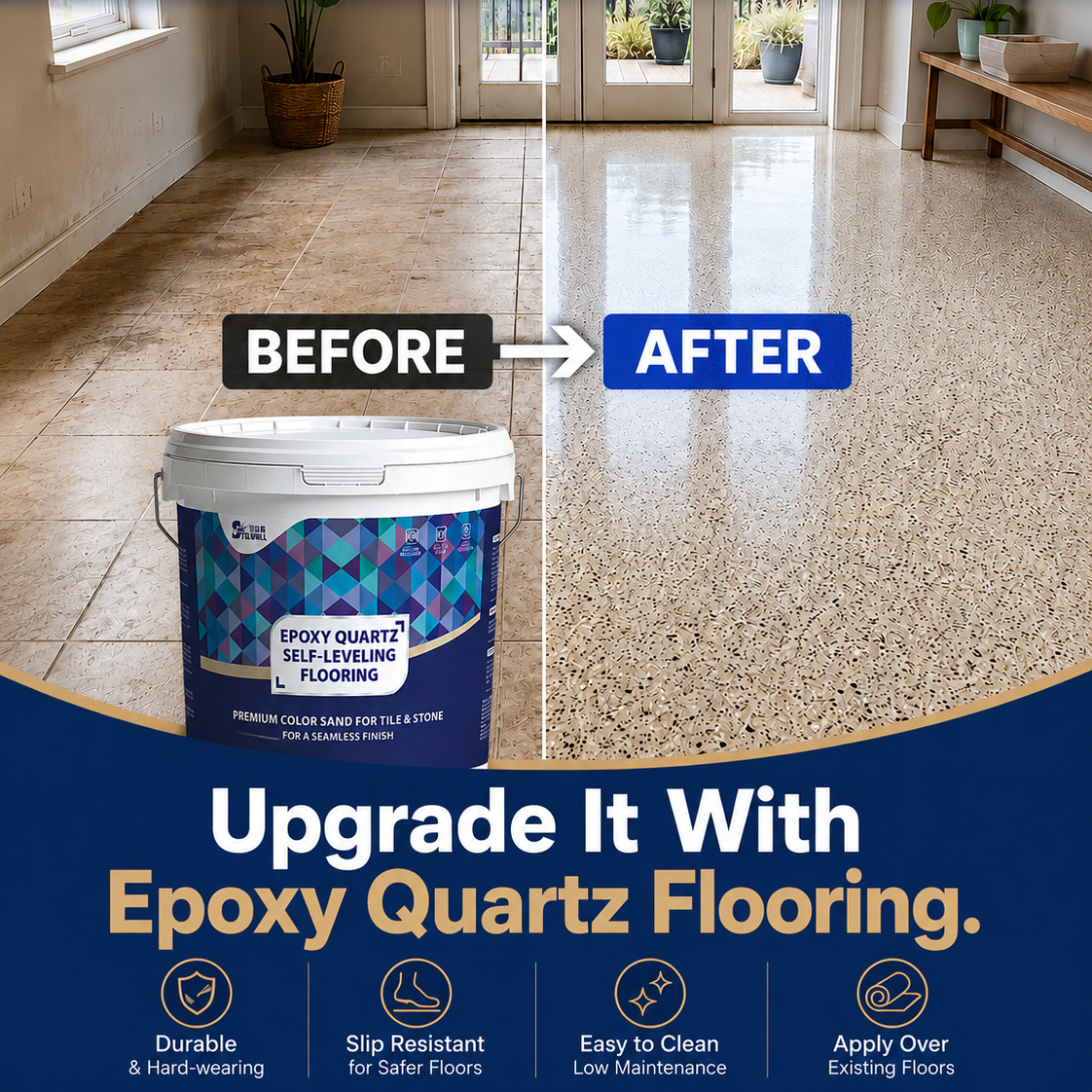 construction comparison of Epoxy Colored Sand Flooring