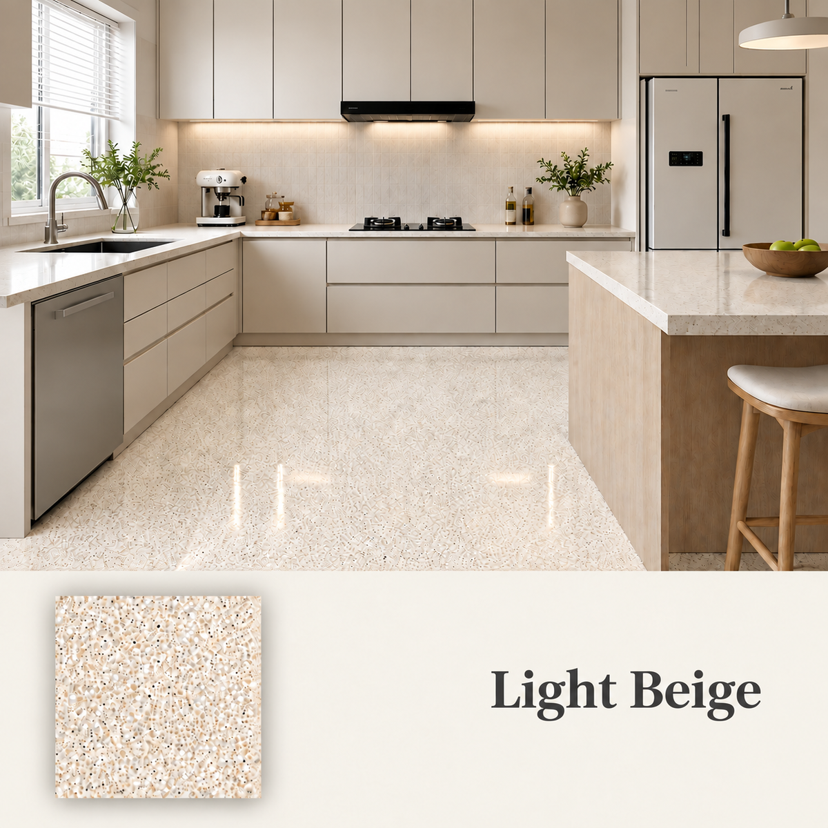 light beige of Epoxy Colored Sand Flooring
