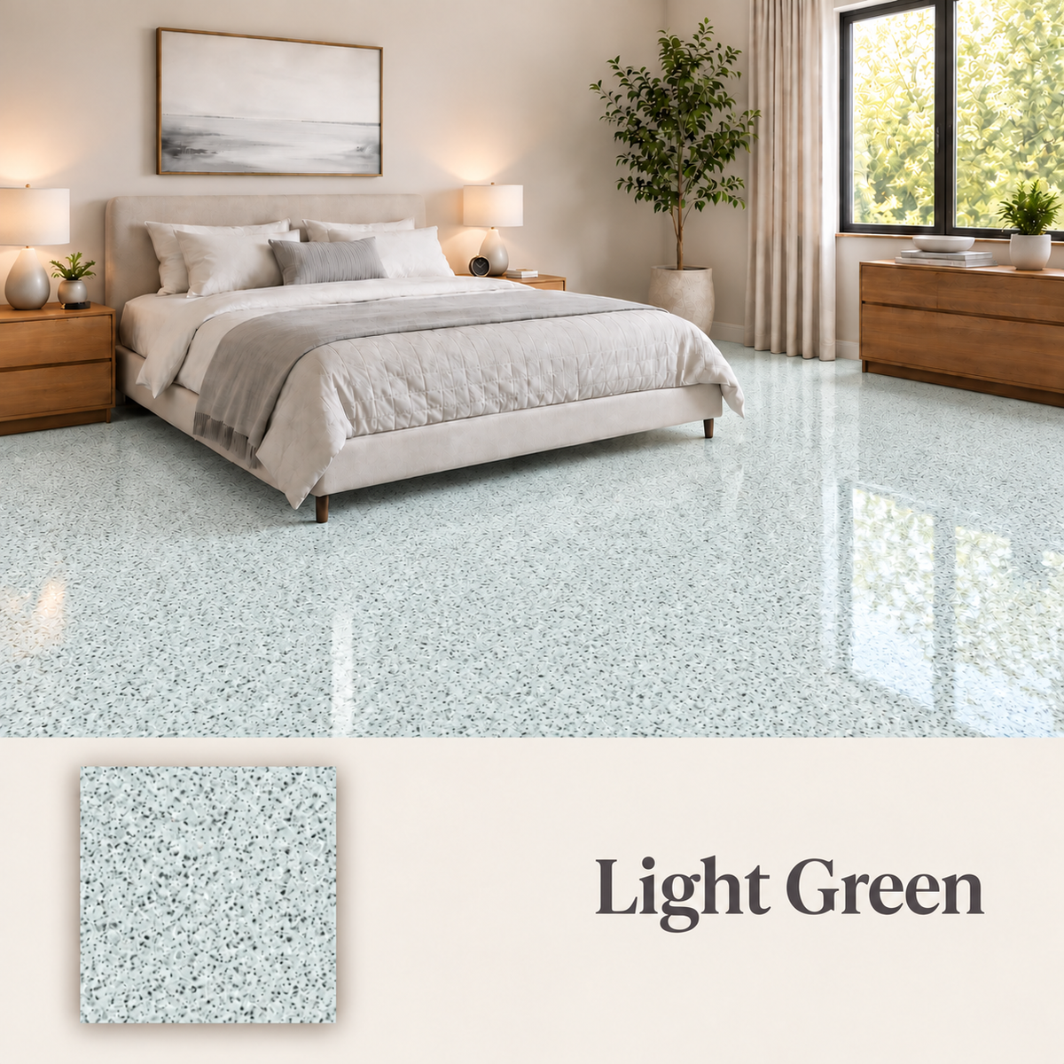 light green of Epoxy Colored Sand Flooring