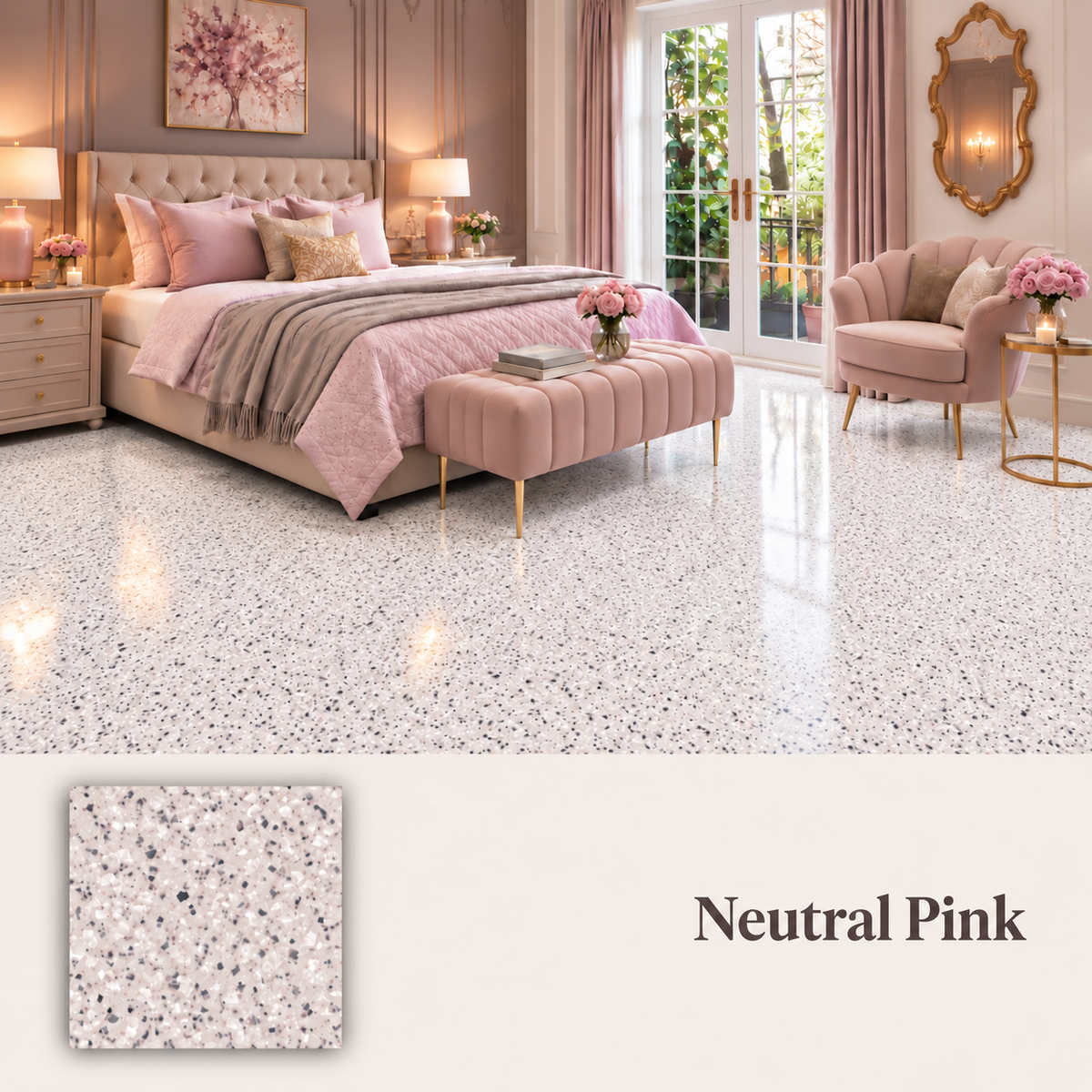 neutral pink of Epoxy Colored Sand Flooring