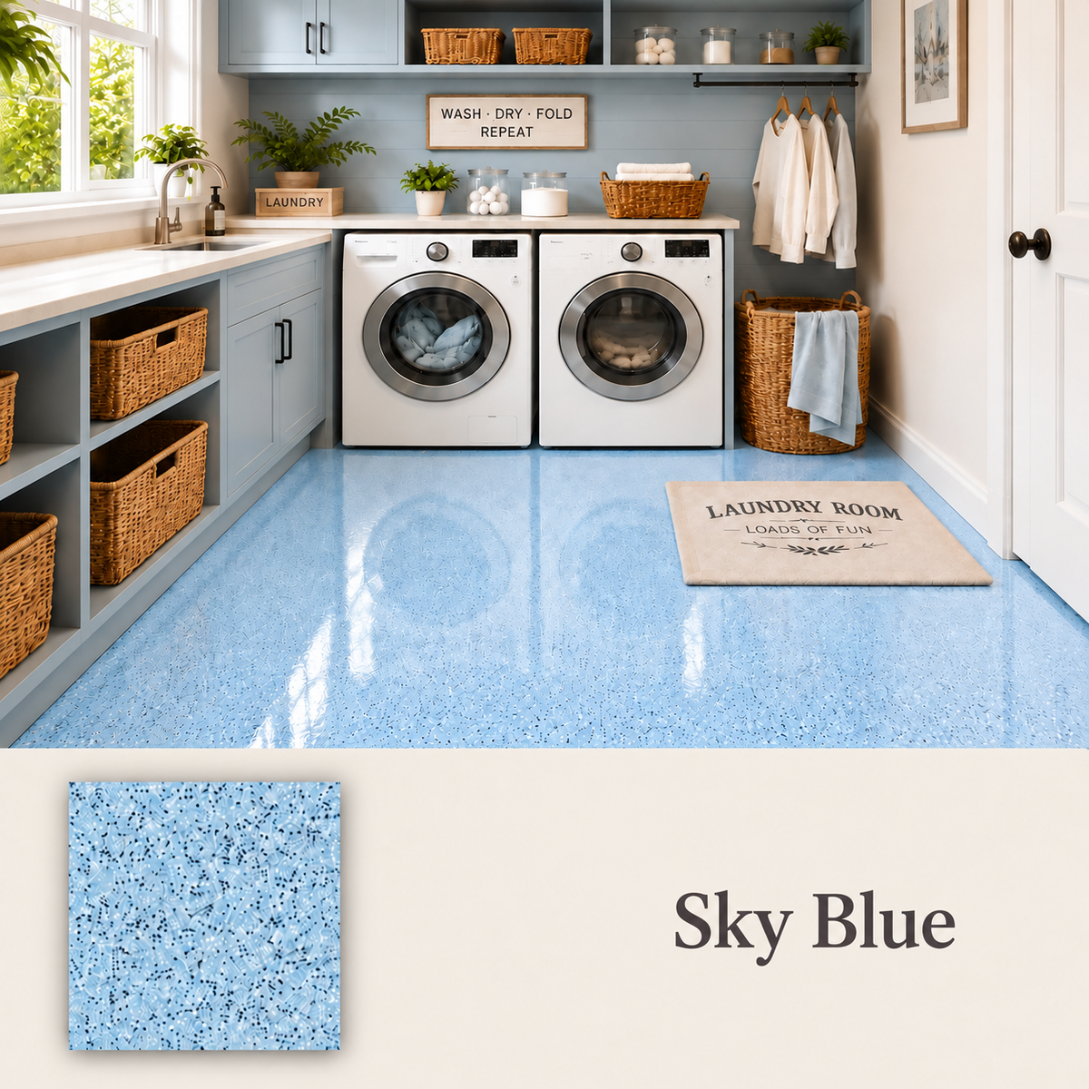 sky blue of Epoxy Colored Sand Flooring