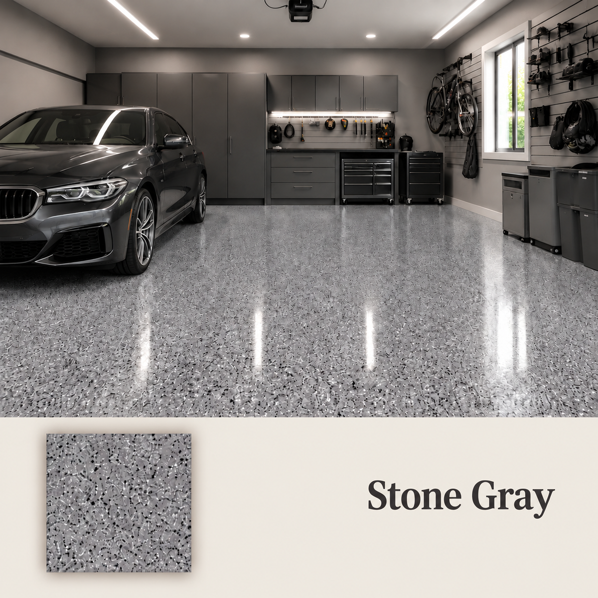 stone grey of Epoxy Colored Sand Flooring